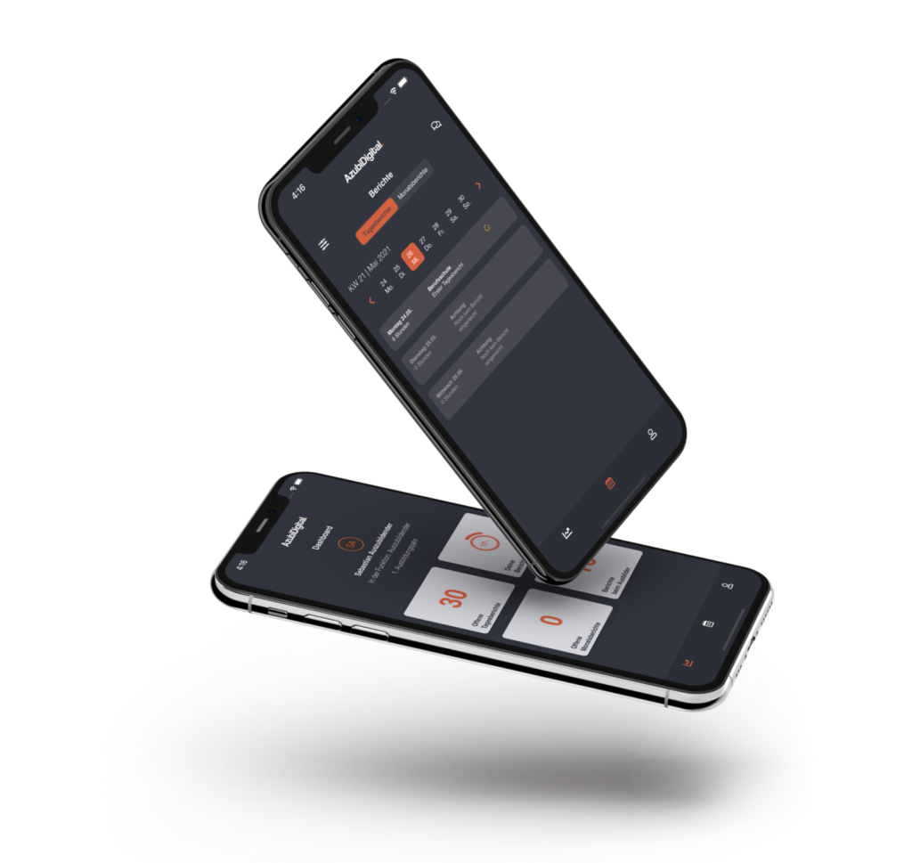 mobile app ansicht dashboard digitales online berichtsheft applikation
