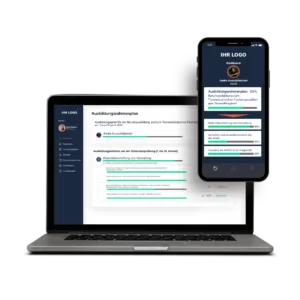 Mockup MacBook und iPhone App Ausbildungsrahmenplan TFA